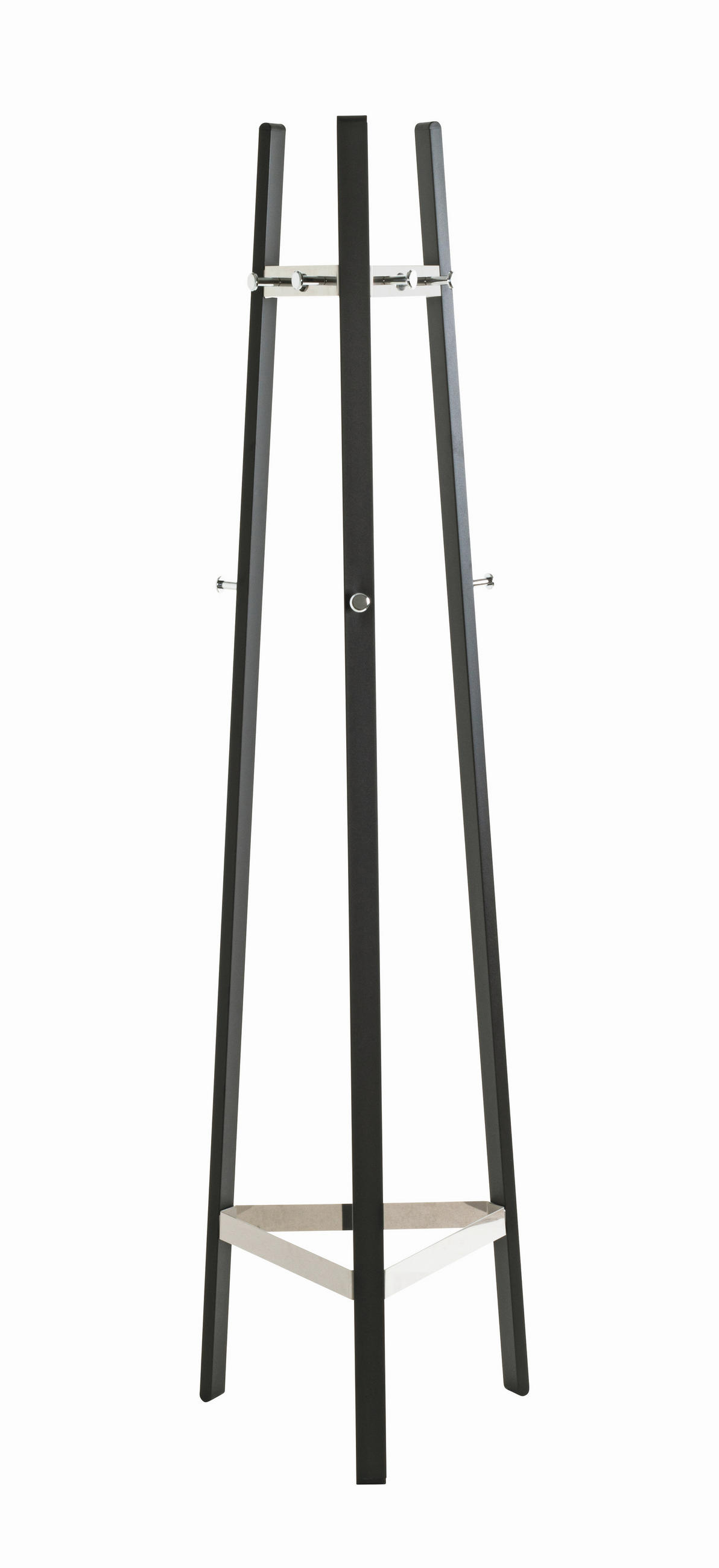 GARDEROBENSTÄNDER in Schwarz, Chromfarben 47/177/47 cm   - Chromfarben/Schwarz, Design, Metall (47/177/47cm)