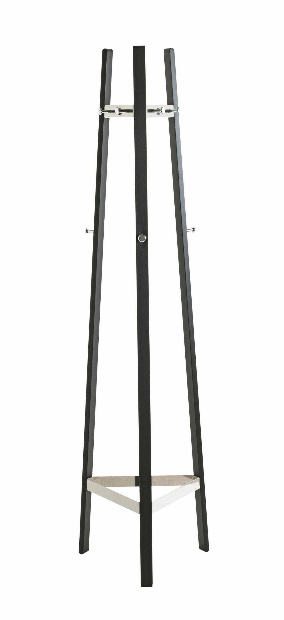 GARDEROBENSTÄNDER in Schwarz, Chromfarben 47/177/47 cm   - Chromfarben/Schwarz, Design, Metall (47/177/47cm)