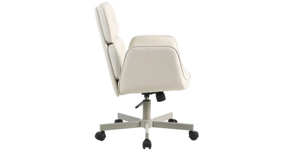 DREHSTUHL  in Lederlook Creme, Hellgrau  - Creme/Hellgrau, Design, Kunststoff/Textil (56,5/84,5-92/59,5cm) - Carryhome