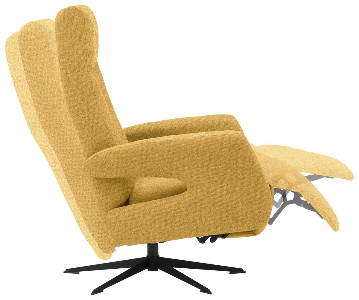 RELAXSESSEL in Textil Currygelb  - Currygelb/Schwarz, Design, Textil/Metall (74/105/82cm) - Welnova