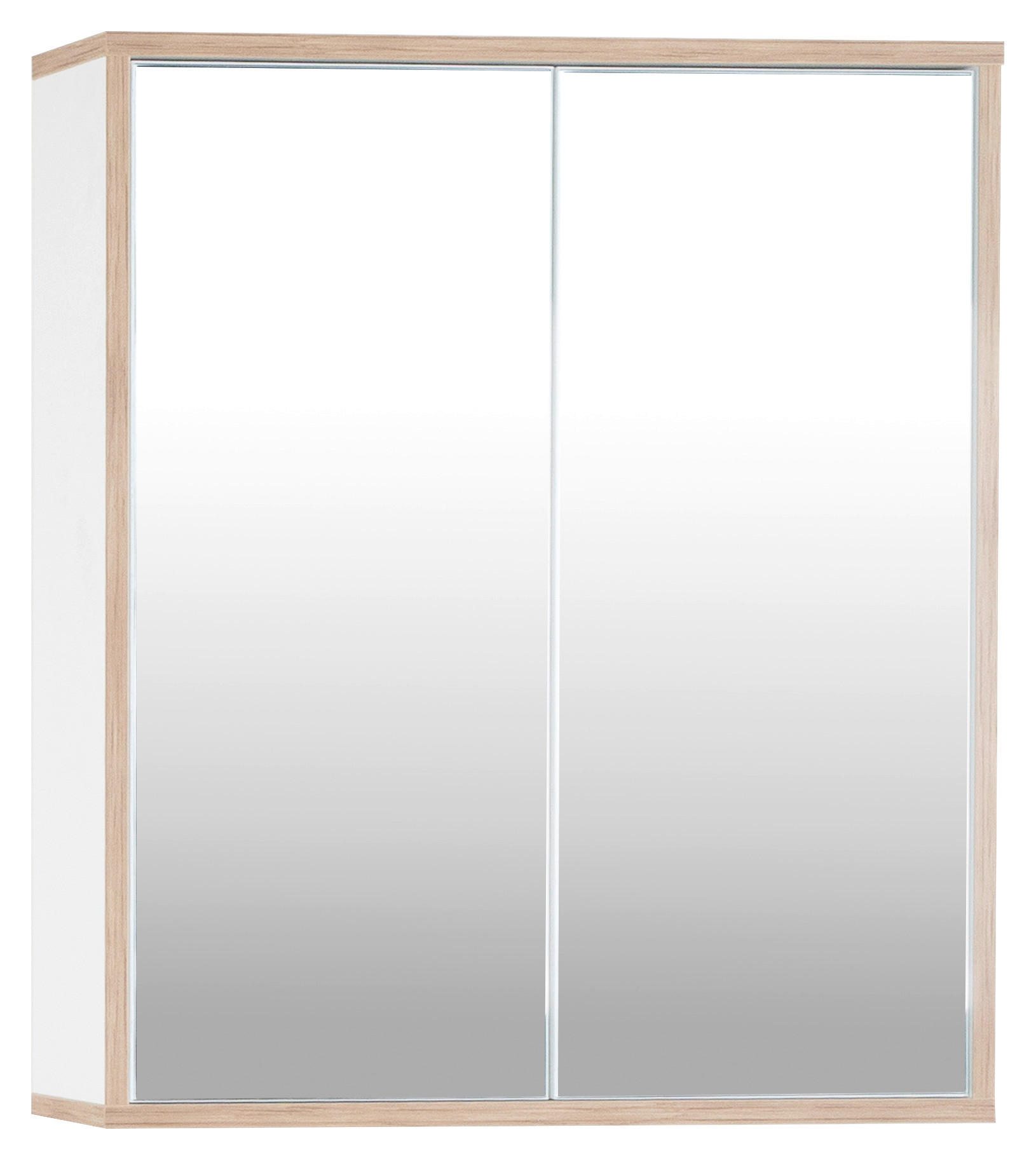 SPIEGELSCHRANK 60/70/15 cm  - Weiß/Eiche Artisan, MODERN, Glas/Holzwerkstoff (60/70/15cm) - MID.YOU