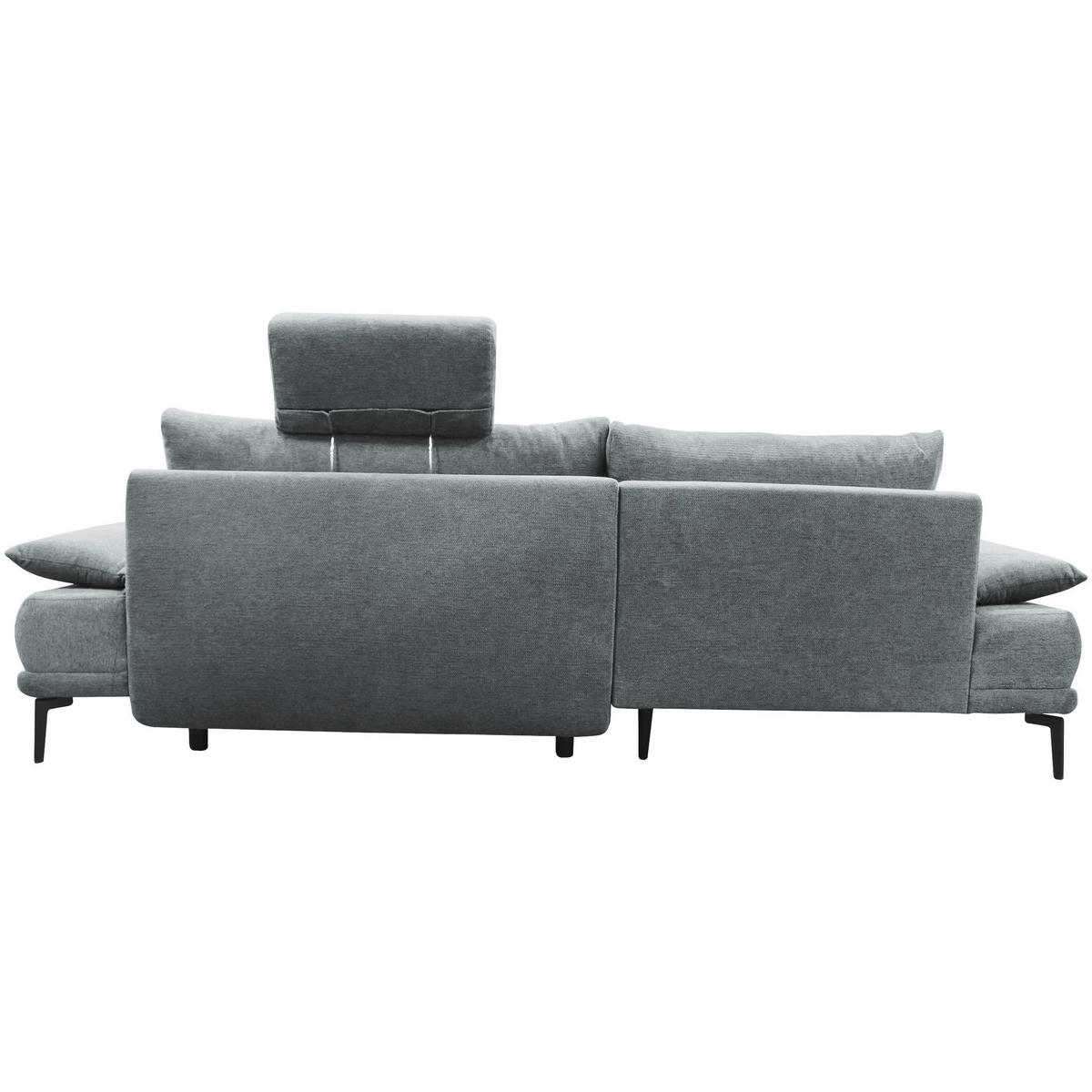 ECKSOFA in Webstoff Grau  192/260 cm  - Schwarz/Grau, Design, Textil/Metall (192/260cm) - MID.YOU