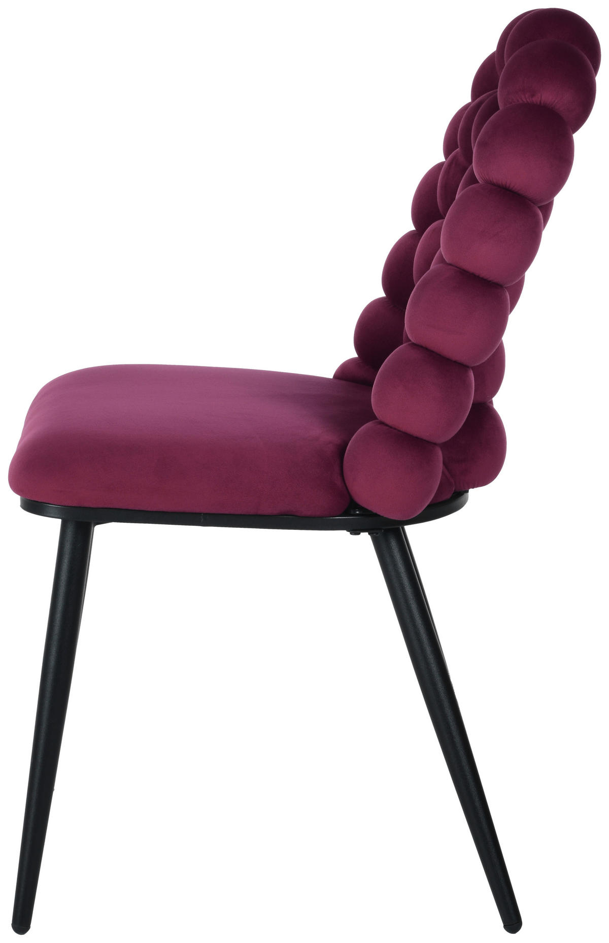 STUHL  in Eisen Samt Holz, Metall, Textil  - Rot/Schwarz, MODERN, Holz/Textil (47/87/61cm) - Livetastic