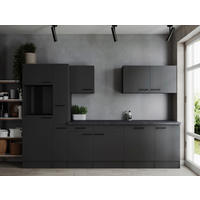 MODULKÖK UTAN VITVAROR 310 cm   i mörkgrå  - mörkgrå/svart, Design, metall/trämaterial (310cm) - Respekta