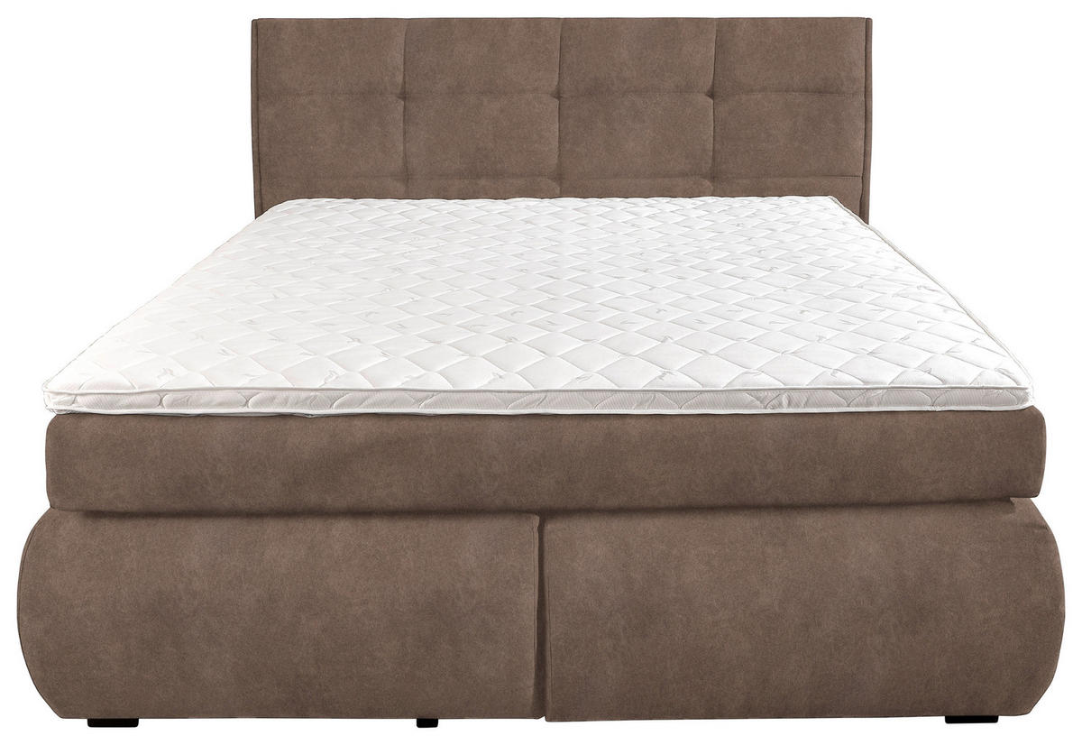 BOXSPRINGBETT 160/200 cm  in Braun  - Wengefarben/Braun, Konventionell, Holz/Textil (160/200cm) - Xora