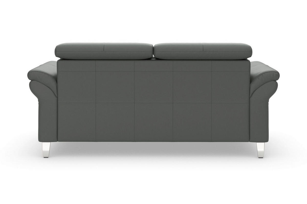 TROJMIESTNA POHOVKA, antracitová, pravá koža - antracitová/chrómová, Basics, kov/koža (186/84/93cm) - Sit & More
