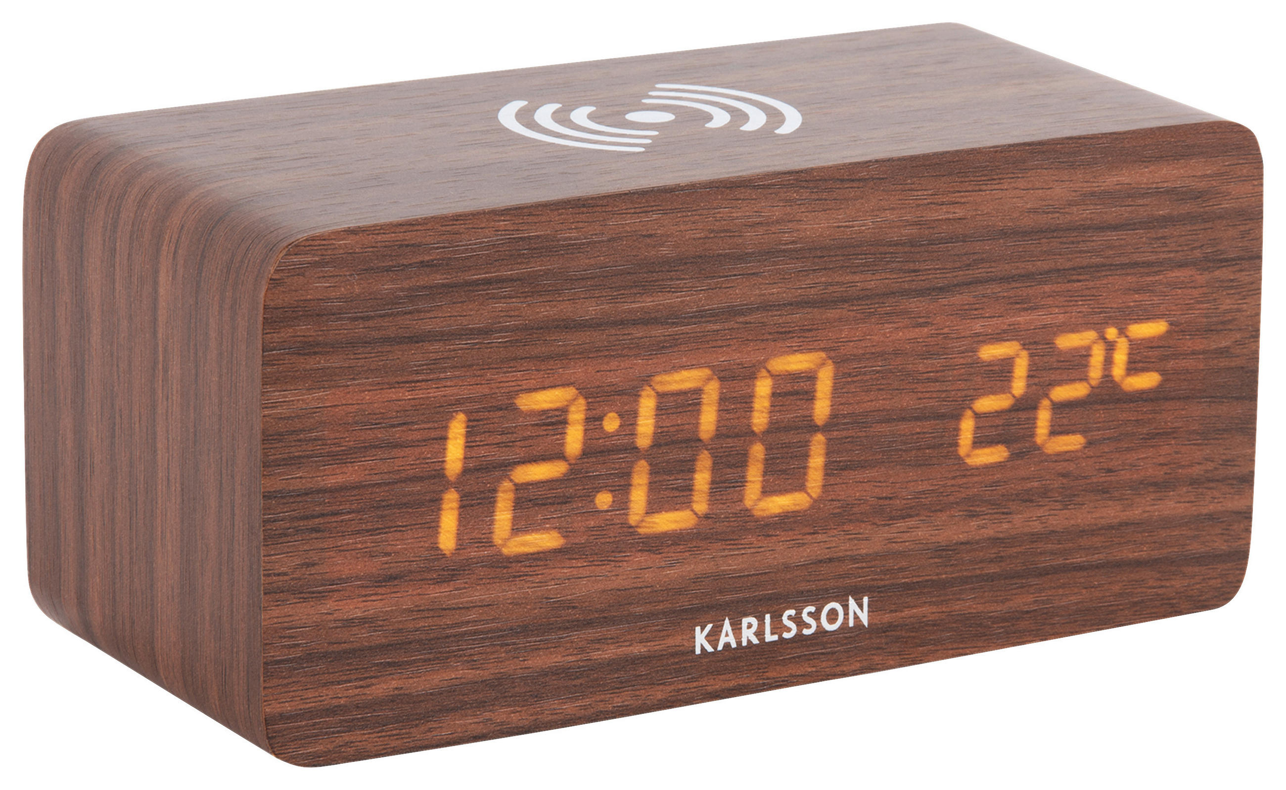 WECKER Clock Block Braun 15/7,1/7,4 cm  - Braun, Basics, Holzwerkstoff (15/7,1/7,4cm) - Karlsson
