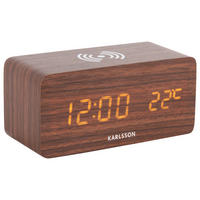 WECKER Clock Block Braun 15/7,1/7,4 cm  - Braun, Basics, Holzwerkstoff (15/7,1/7,4cm) - Karlsson