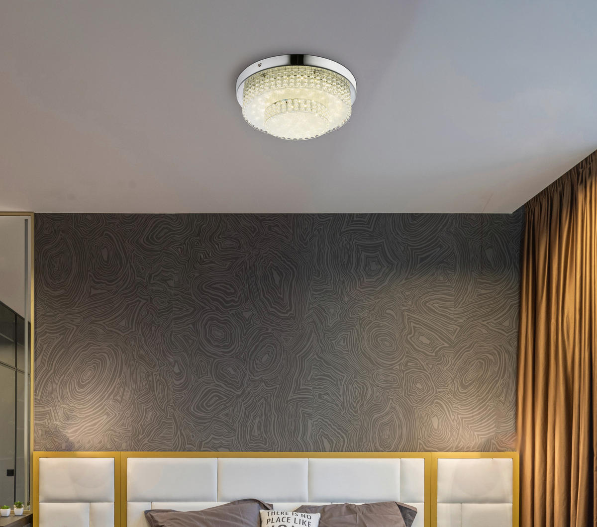 LED PLAFONJERA CAKE  - boja hroma/prozirna, Dizajnerski, metal/plastika (28/9cm)