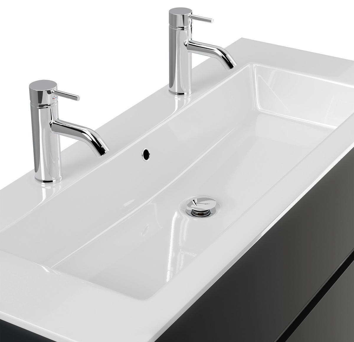 WASCHTISCHKOMBI  - Graphitfarben/Weiß, MODERN, Holzwerkstoff/Stein (120/58,8/46,5cm) - MID.YOU