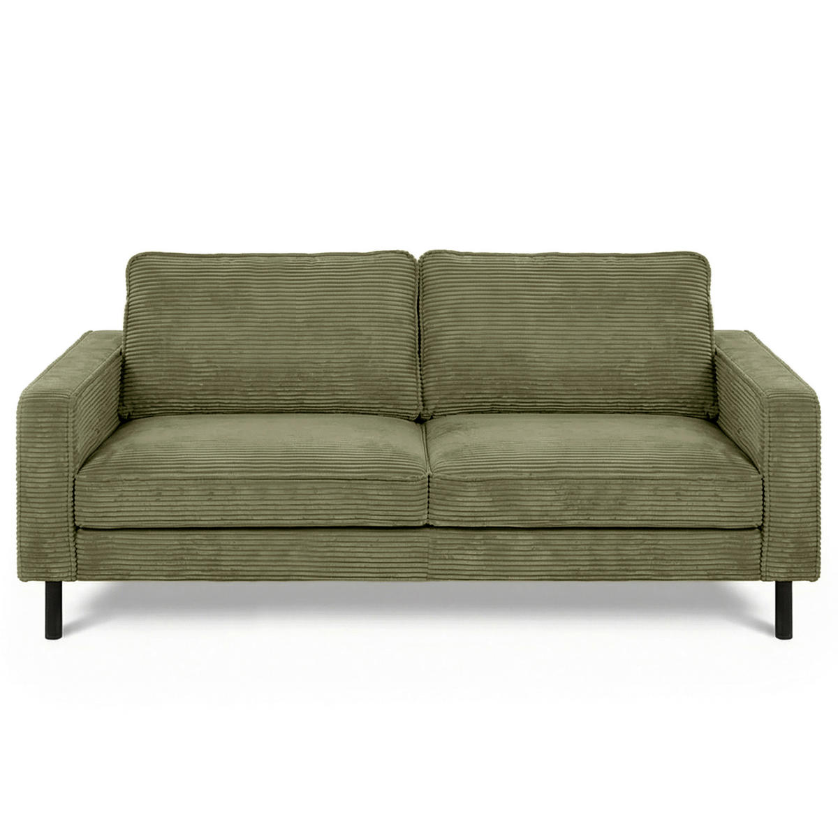 3-SITZER-SOFA  in Cord Olivgrün Modern  - Schwarz/Olivgrün, Design, Textil/Metall (188/85/92cm) - Livetastic