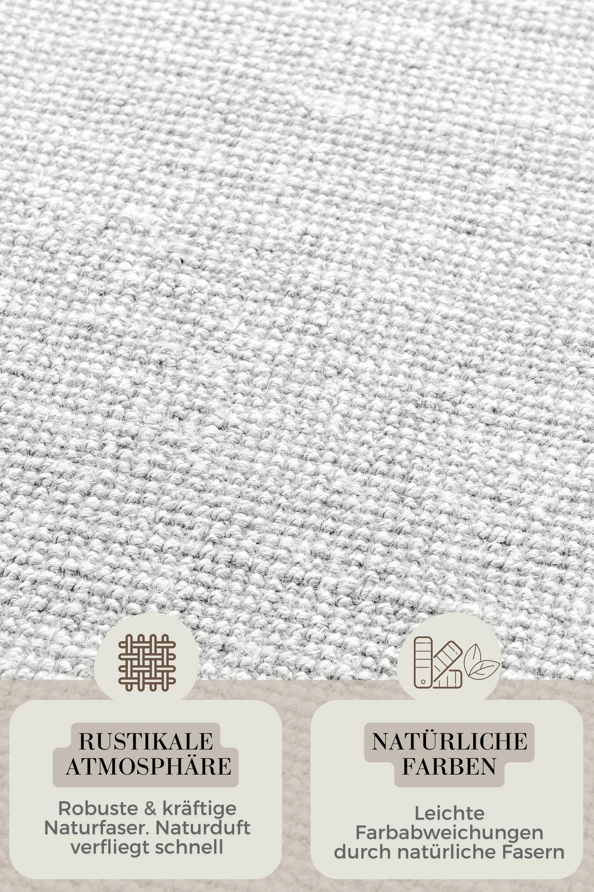 JUTETEPPICH 160/230 cm Bouclé Weiß rechteckig  - Weiß, Basics, Textil (160/230cm) - Hanse Home