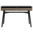 SCHREIBTISCH 120/55/76 cm  in Schwarz, Akaziefarben  - Schwarz/Akaziefarben, LIFESTYLE, Holz/Metall (120/55/76cm) - Landscape