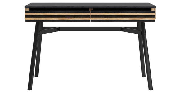 SCHREIBTISCH 120/55/76 cm  in Schwarz, Akaziefarben  - Schwarz/Akaziefarben, LIFESTYLE, Holz/Metall (120/55/76cm) - Landscape