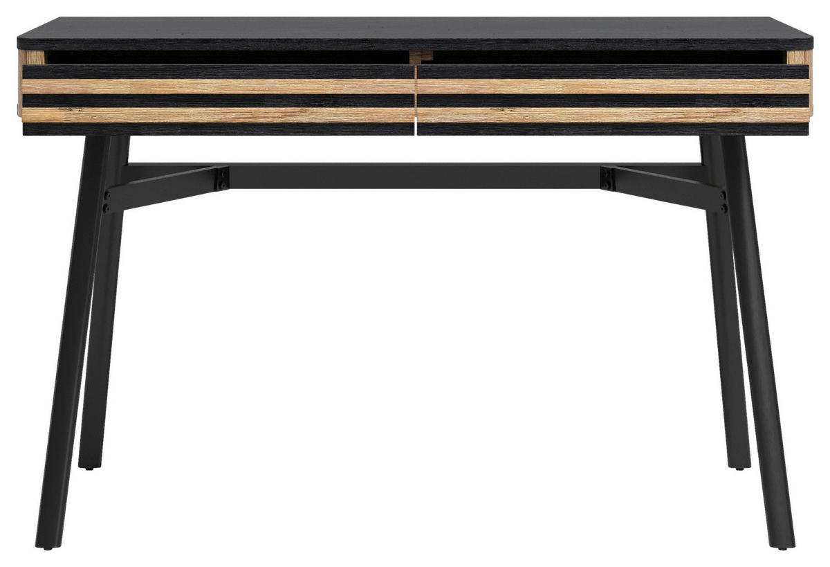 SCHREIBTISCH 120/55/76 cm  in Schwarz, Akaziefarben  - Schwarz/Akaziefarben, LIFESTYLE, Holz/Metall (120/55/76cm) - Landscape