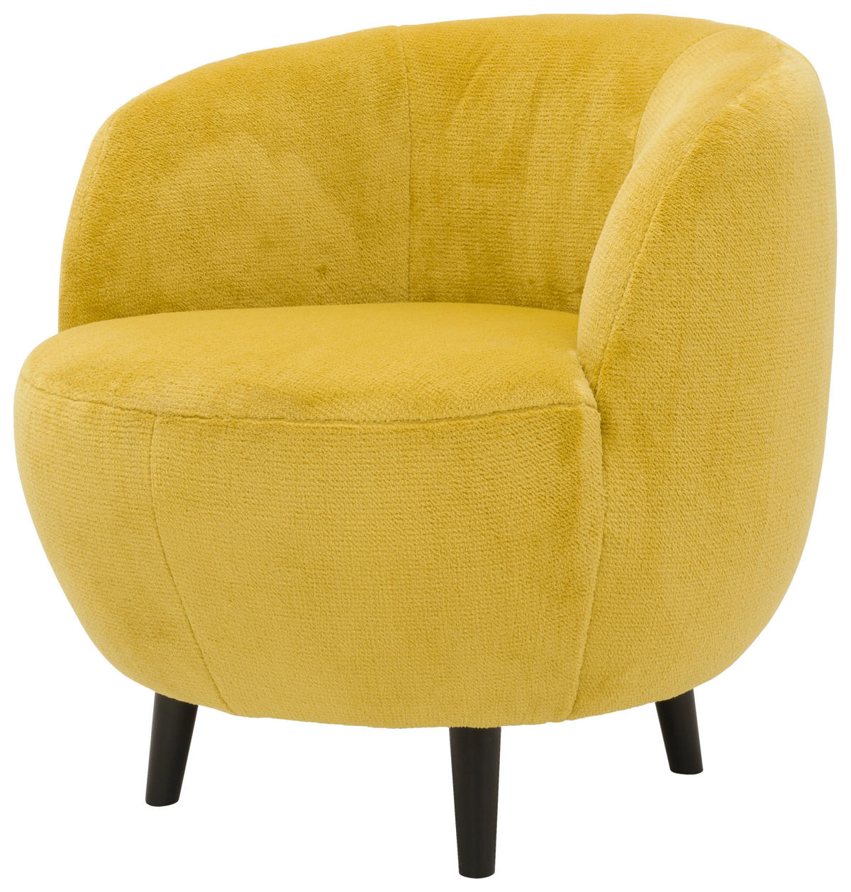 SESSEL Webstoff Gelb    - Gelb/Schwarz, Design, Holz/Textil (72/72/76cm) - LOOKS by W.Joop
