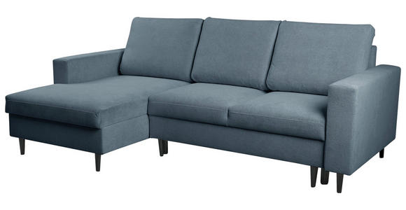ECKSOFA  in Struktur Dunkelgrau  - Dunkelgrau/Schwarz, MODERN, Holz/Kunststoff (145/230cm) - Carryhome