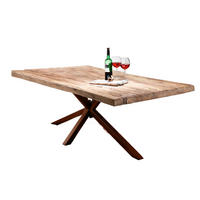 ESSTISCH 240/100/76 cm Echtholz  Holz, Metall rechteckig Braun, Naturfarben  - Braun/Naturfarben, MODERN, Holz/Metall (240/100/76cm) - MID.YOU