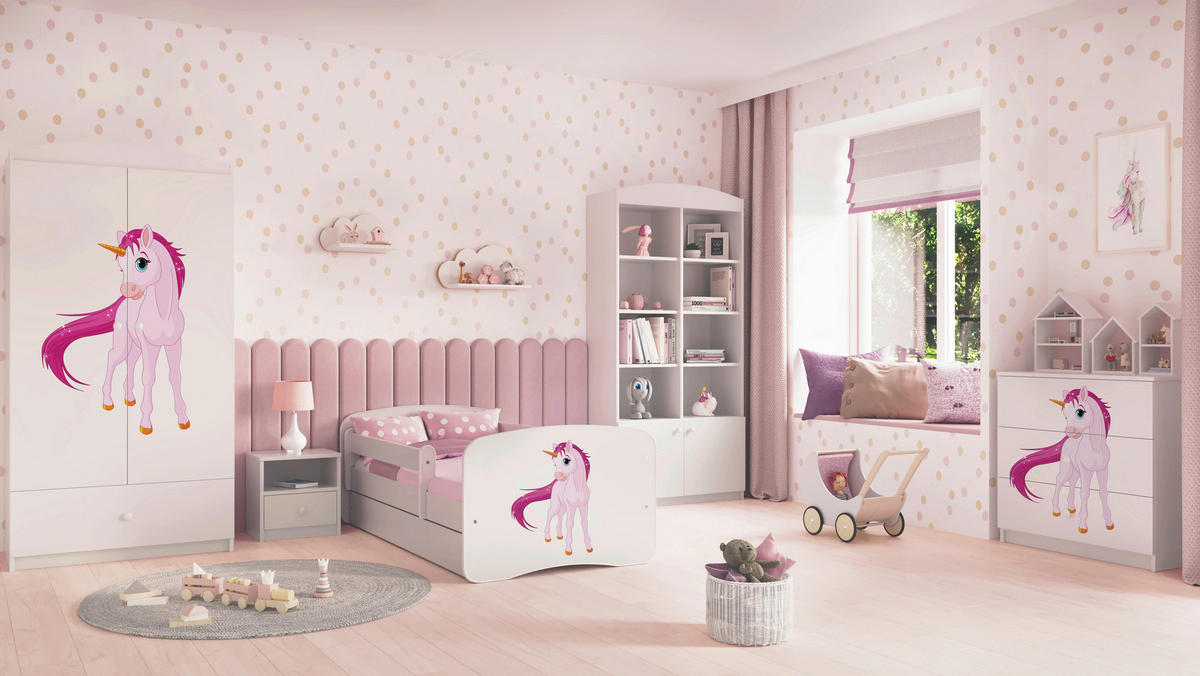 KINDER-/JUNIORBETT 80/160 cm  in Weiß  - Birkefarben/Weiß, MODERN, Holz/Holzwerkstoff (80/160cm) - MID.YOU