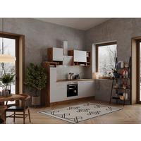 KÜCHENBLOCK 250 cm   in Eichefarben  - Weiss/Eichefarben, Basics, Holzwerkstoff (250cm) - Respekta