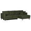 ECKSOFA in Cord Grün  - Buchefarben/Grün, Design, Holz/Textil (271/165cm) - MID.YOU