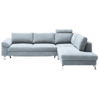 SAROKKANAPÉ textil világoskék  - krómszínű/világoskék, Design, textil/fém (281/200cm) - Pure Home Lifestyle
