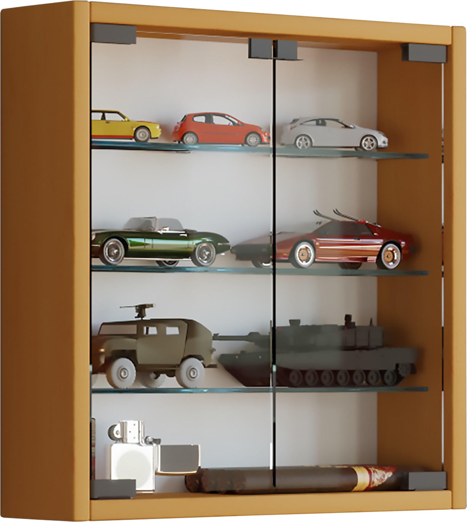 HÄNGEVITRINE in Buchefarben  - Klar/Buchefarben, KONVENTIONELL, Glas/Holzwerkstoff (40/40/10cm) - MID.YOU