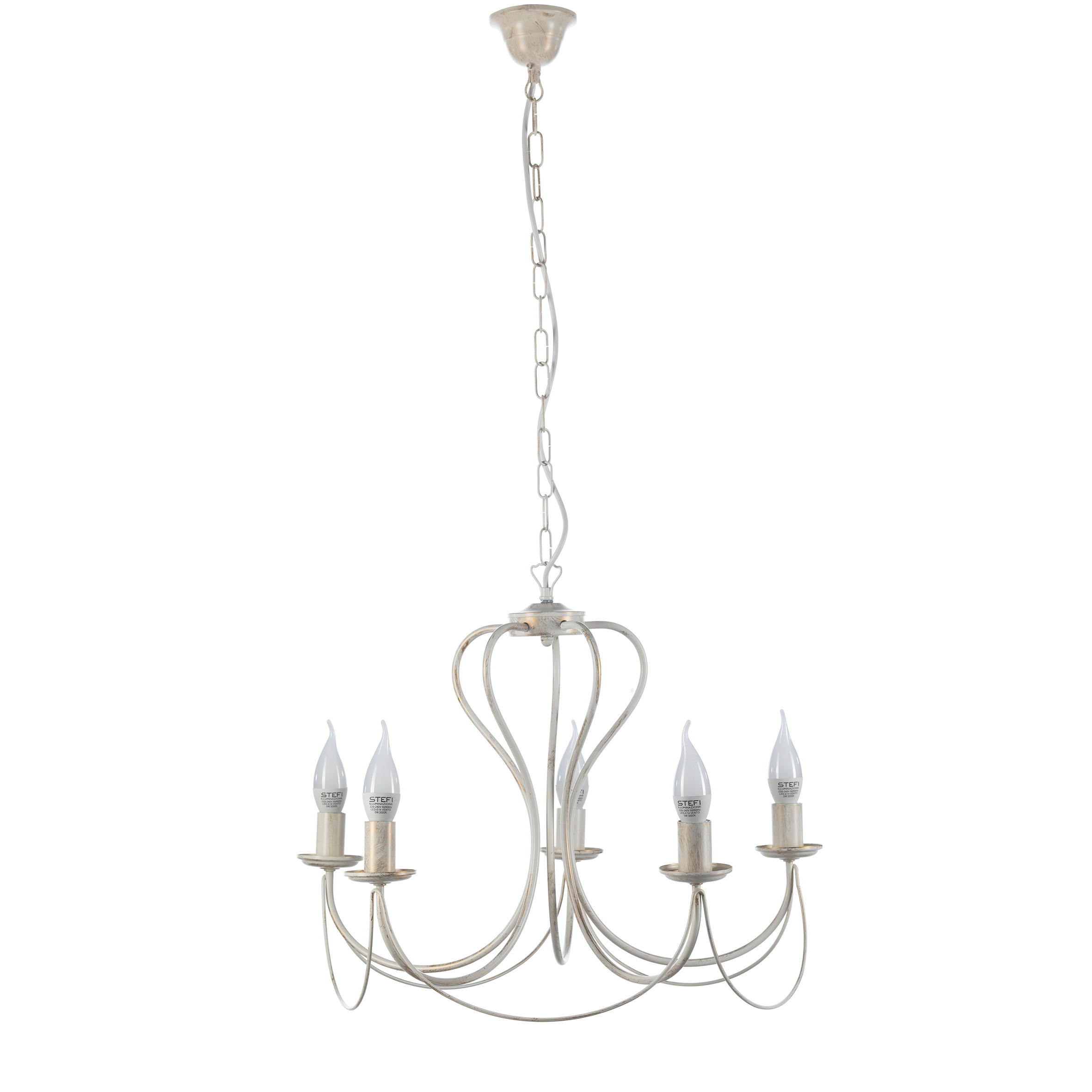 KRONLEUCHTER 55/105 cm   - Weiß, KONVENTIONELL, Metall (55/105cm)