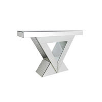 KONSOLENTISCH in Glas, Holzwerkstoff 120/35,5/80 cm    - Silberfarben, Design, Glas/Holzwerkstoff (120/35,5/80cm) - Livetastic