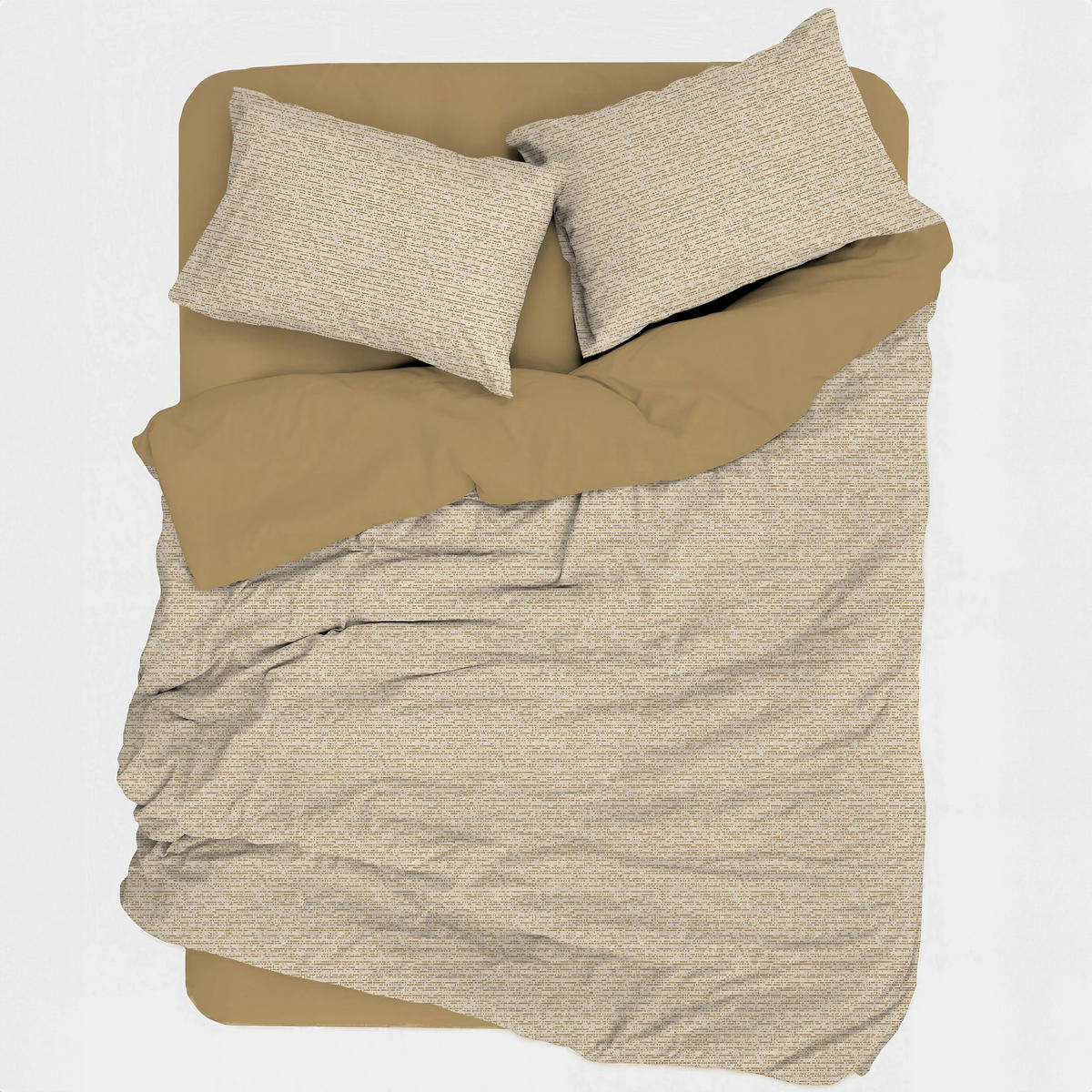 BETTWÄSCHE 135/200 cm  - Senfgelb/Weiß, Basics, Textil (135/200cm)