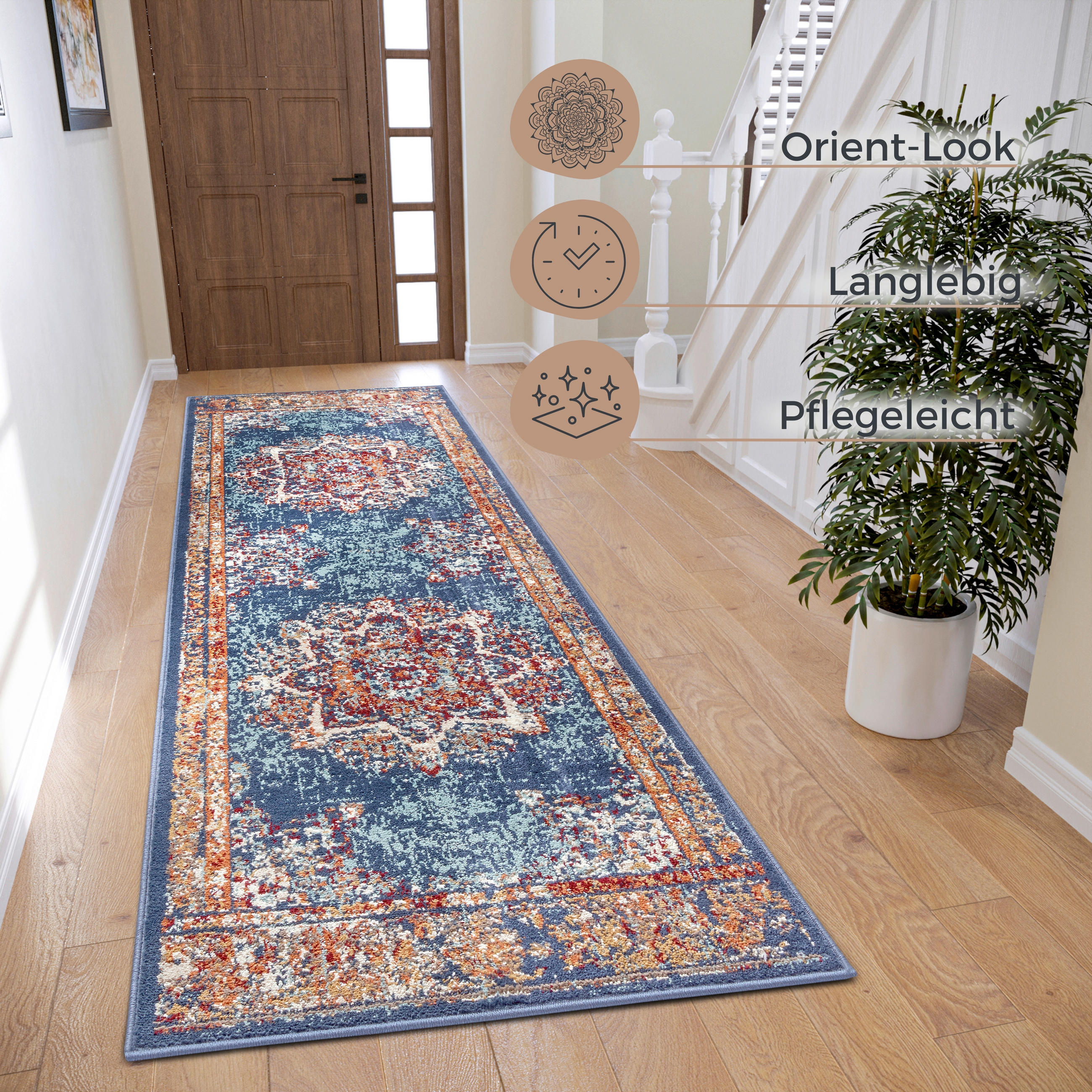 LÄUFER 80/240 cm Luxor  - Blau/Multicolor, Design, Kunststoff/Textil (80/240cm)