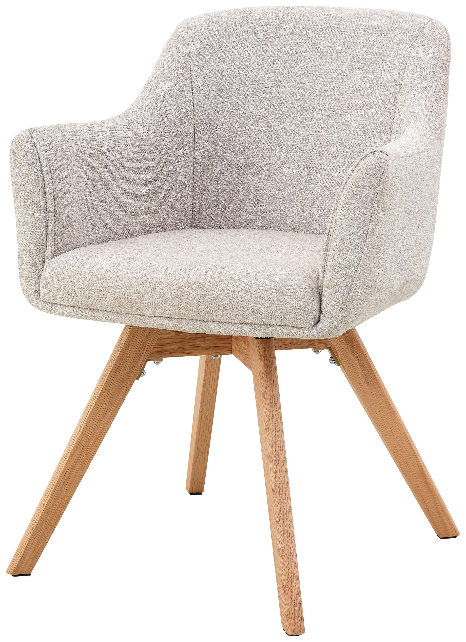 ARMLEHNSTUHL in Holz, Metall, Textil Creme  - Creme/Naturfarben, KONVENTIONELL, Holz/Textil (61/85,5/63,5cm) - Livetastic