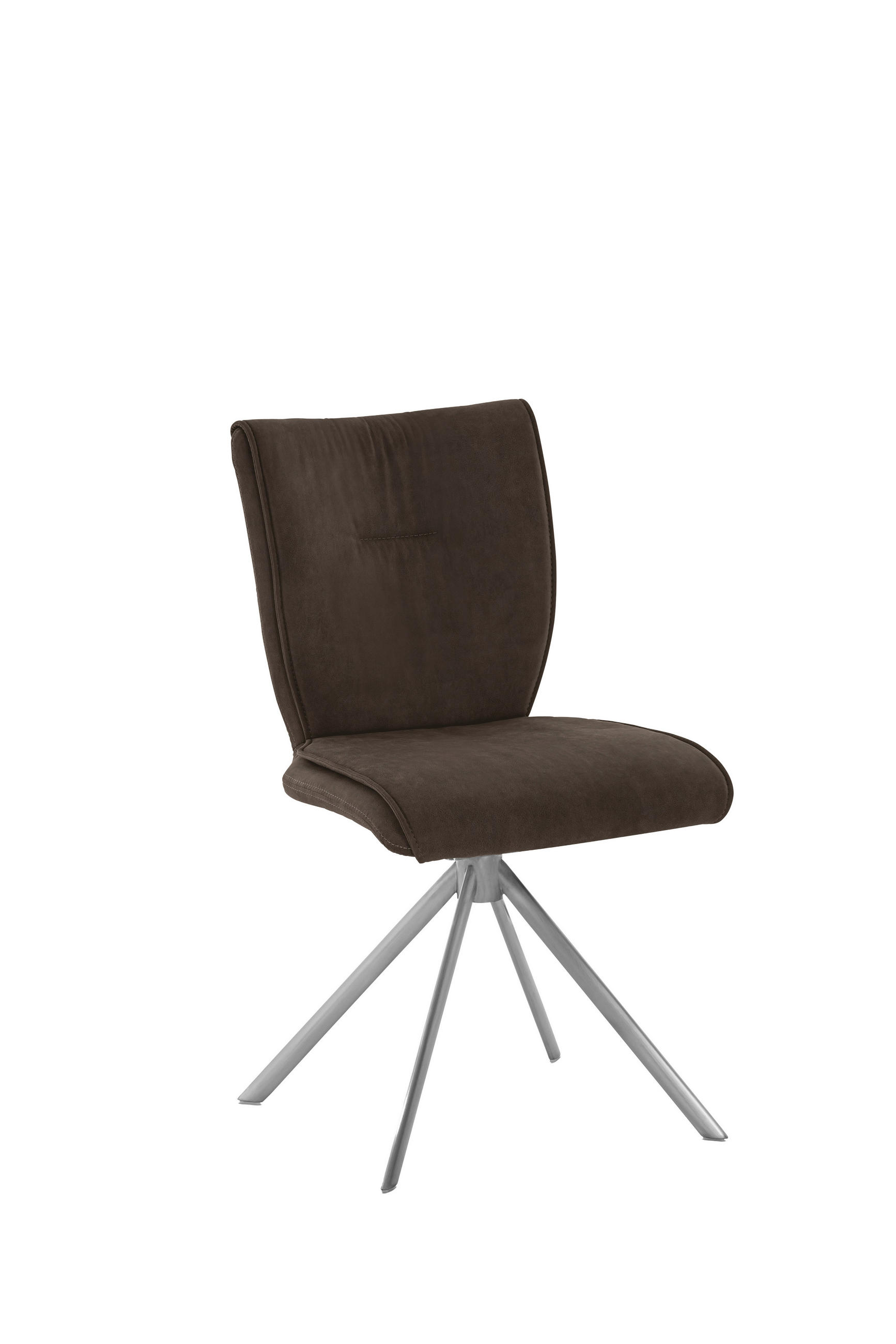 STUHL  Stoffauswahl, Typenauswahl, Sitzfläche 180° drehbar, automatische Rückholfunktion Lederlook, Velours, Mikrofaser  Anthrazit, Edelstahlfarben  - Edelstahlfarben/Anthrazit, Design, Textil/Metall (50/89/61cm) - Dieter Knoll