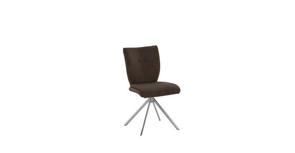 STUHL  Stoffauswahl, Typenauswahl, Sitzfläche 180° drehbar, automatische Rückholfunktion Lederlook, Velours, Mikrofaser  Anthrazit, Edelstahlfarben  - Edelstahlfarben/Anthrazit, Design, Textil/Metall (50/89/61cm) - Dieter Knoll
