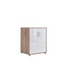 AKTENSCHRANK 54/74/50 cm  - Weiß Hochglanz/Sonoma Eiche, MODERN, Holzwerkstoff (54/74/50cm) - MID.YOU