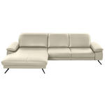 ECKSOFA in Echtleder Naturfarben  - Schwarz/Naturfarben, Design, Leder/Metall (193/328cm) - Dieter Knoll