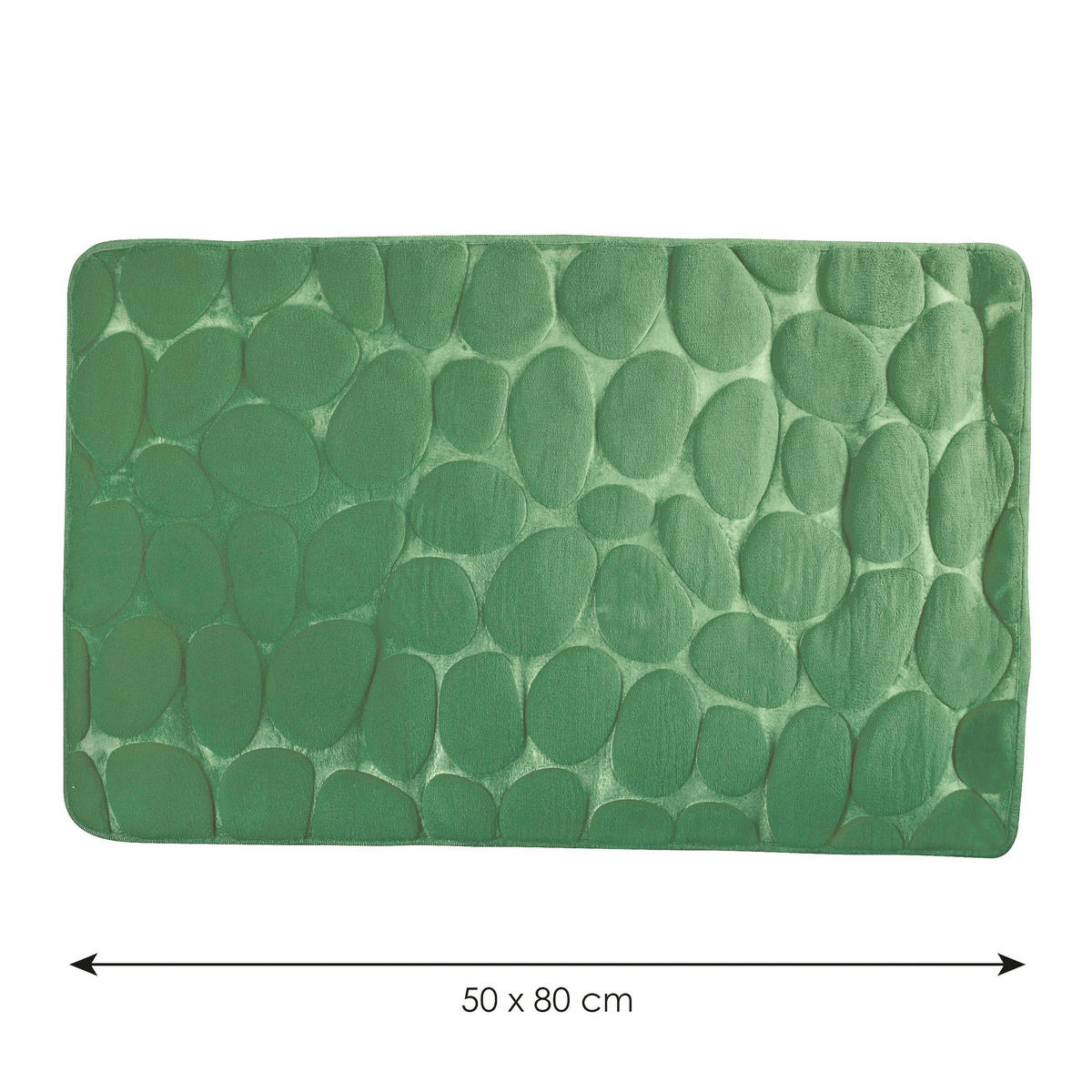 BADTEPPICH Grün 50/80 cm  - Grün, KONVENTIONELL (50/80cm) - Spirella
