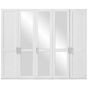 DREHTÜRENSCHRANK 5 -türig Weiß - Silberfarben/Weiß, Design, Holzwerkstoff/Metall (265/209/60cm) - SET ONE BY MUSTERRIN