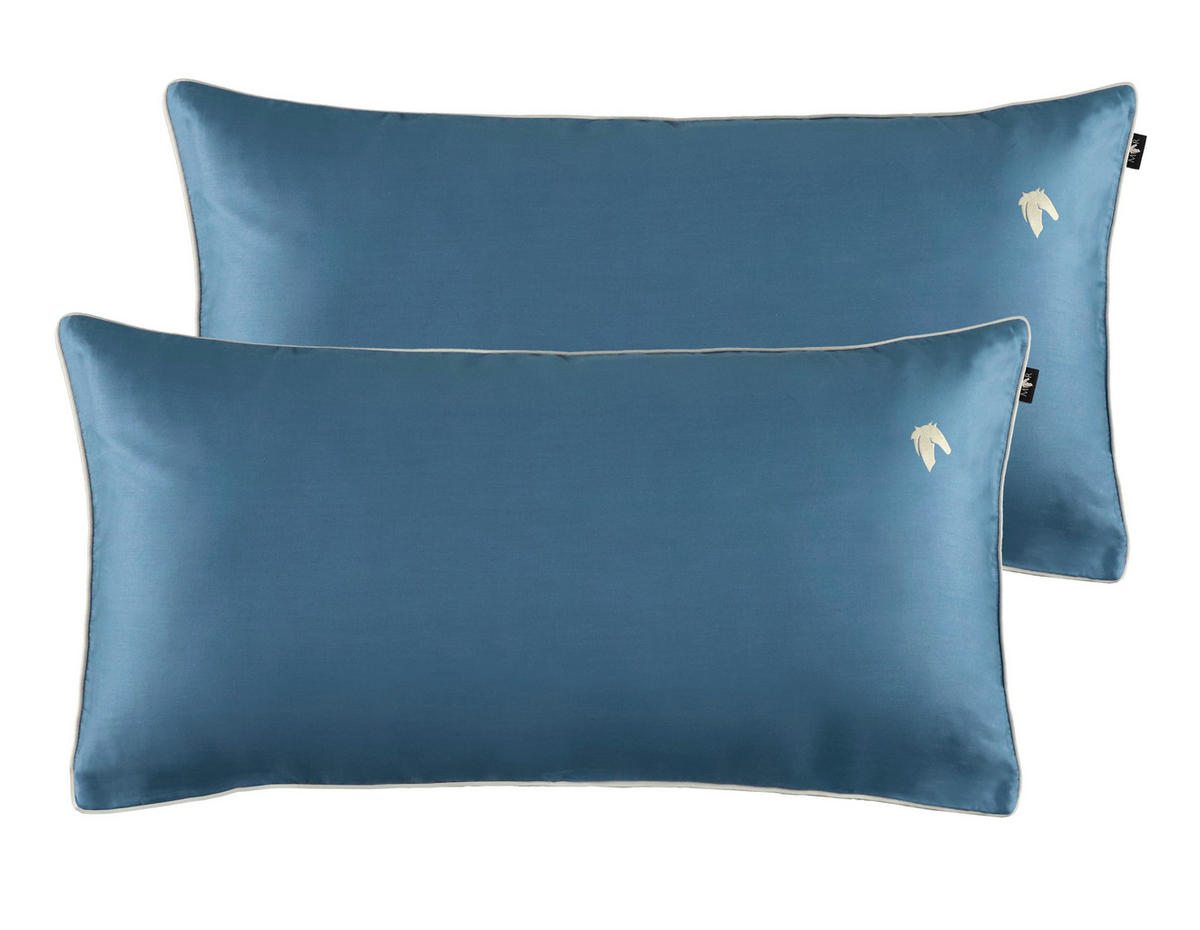 KISSENHÜLLEN-SET Marcel.Remus.Design - Palma blau 40/80 cm  - Blau, Design, Textil (40/80cm) - Marcel Remus