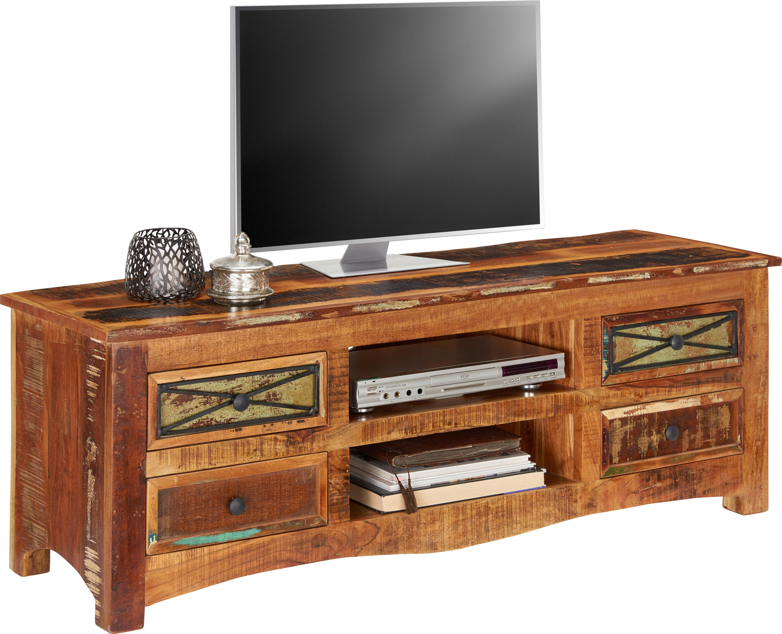 Ambia Home NÍZKÁ KOMODA, recyklované dřevo, vícebarevná, 140/50/45 cm