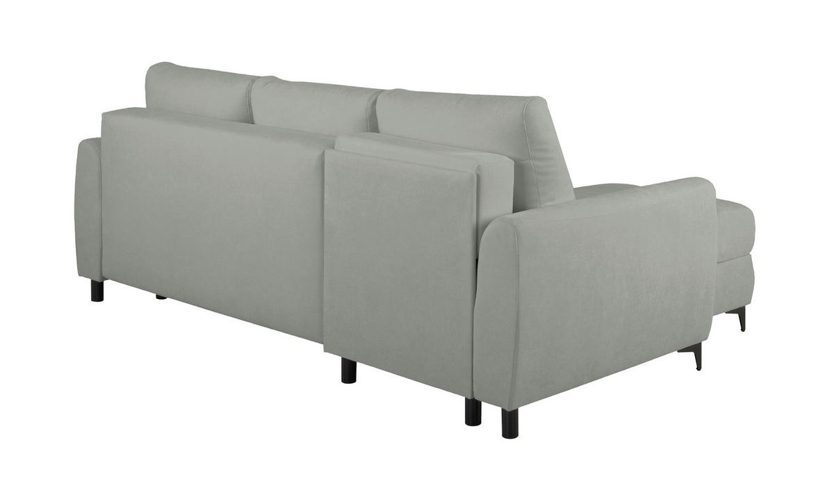 ECKSOFA Moli Dunkelgrau  - Dunkelgrau/Schwarz, Design, Textil/Metall (236/148cm) - MID.YOU