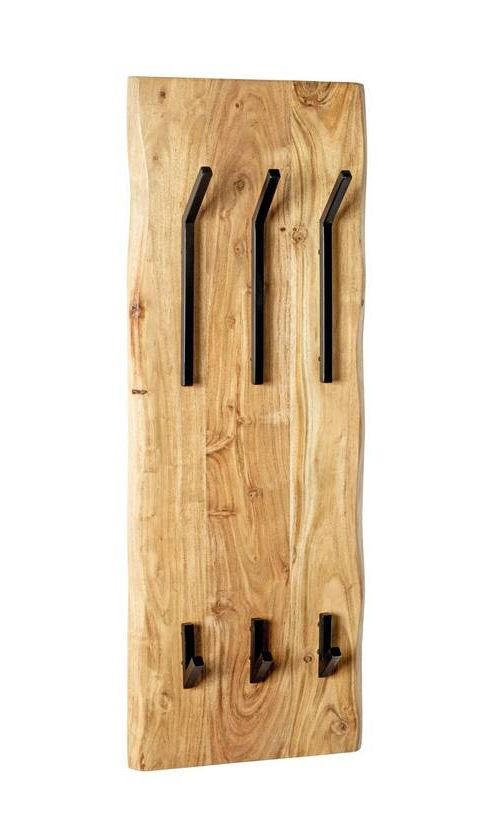 XXXLutz Wandgarderobe Schwarz, Akazie 36x100x12 cm