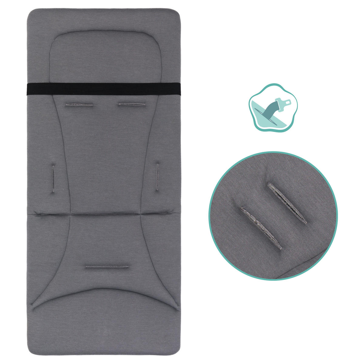 KINDERWAGENEINLAGE - Grau, Basics, Kunststoff/Textil (30/73cm) - Jimmylee