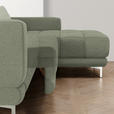 ECKSOFA in Webstoff Grün 260/187 cm - Chromfarben/Grün, Design, Textil/Metall (260/187cm) - Xora