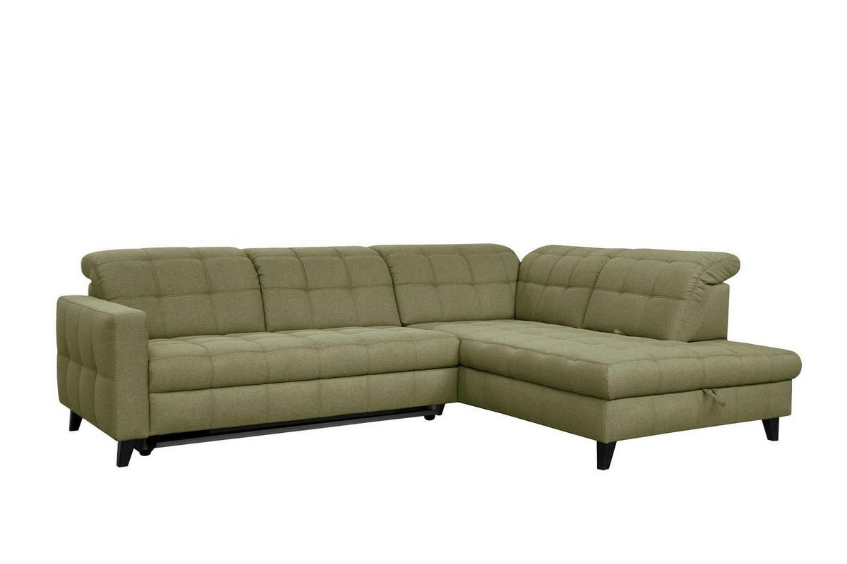 SAROKKANAPÉ textil zöld  - fekete/zöld, Design, textil/fa (297/216cm) - Xora