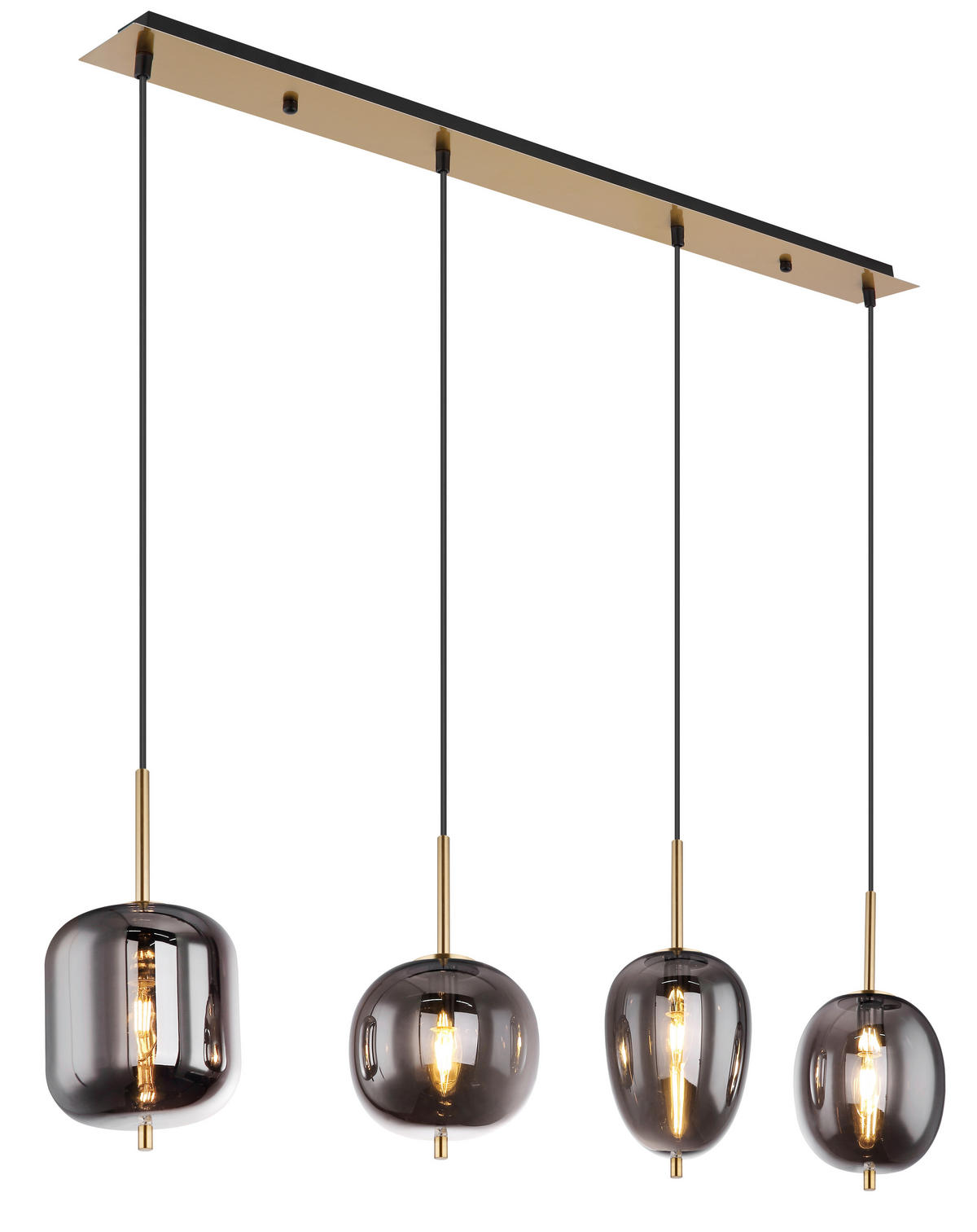 HÄNGELEUCHTE 110/18,5/120 cm   - Messingfarben, Design, Glas/Metall (110/18,5/120cm) - Globo