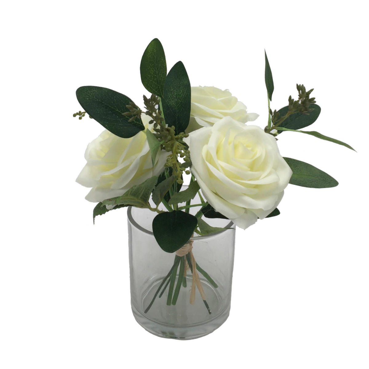 ROSE Rose  - Weiß/Grün, Basics, Glas/Kunststoff (24cm)