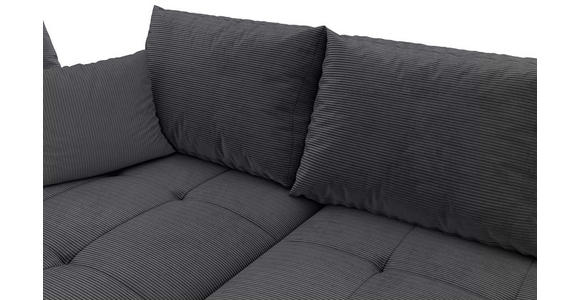 ECKSOFA Graphitfarben Cord  - Schwarz/Graphitfarben, KONVENTIONELL, Holz/Textil (202/298cm) - Carryhome