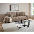 BIGSOFA Chenille Taupe - Taupe/Dunkelbraun, KONVENTIONELL, Kunststoff/Textil (250/100/90cm) - Carryhome