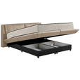 BOXBETT 180/200 cm,  in Kaschmir, gepolstertes Kopfteil, Bettkasten, Matratzen, H3 + H4 = fest + sehr fest  - Kaschmir/Schwarz, Design, Kunststoff/Textil (180/200cm) - Esposa